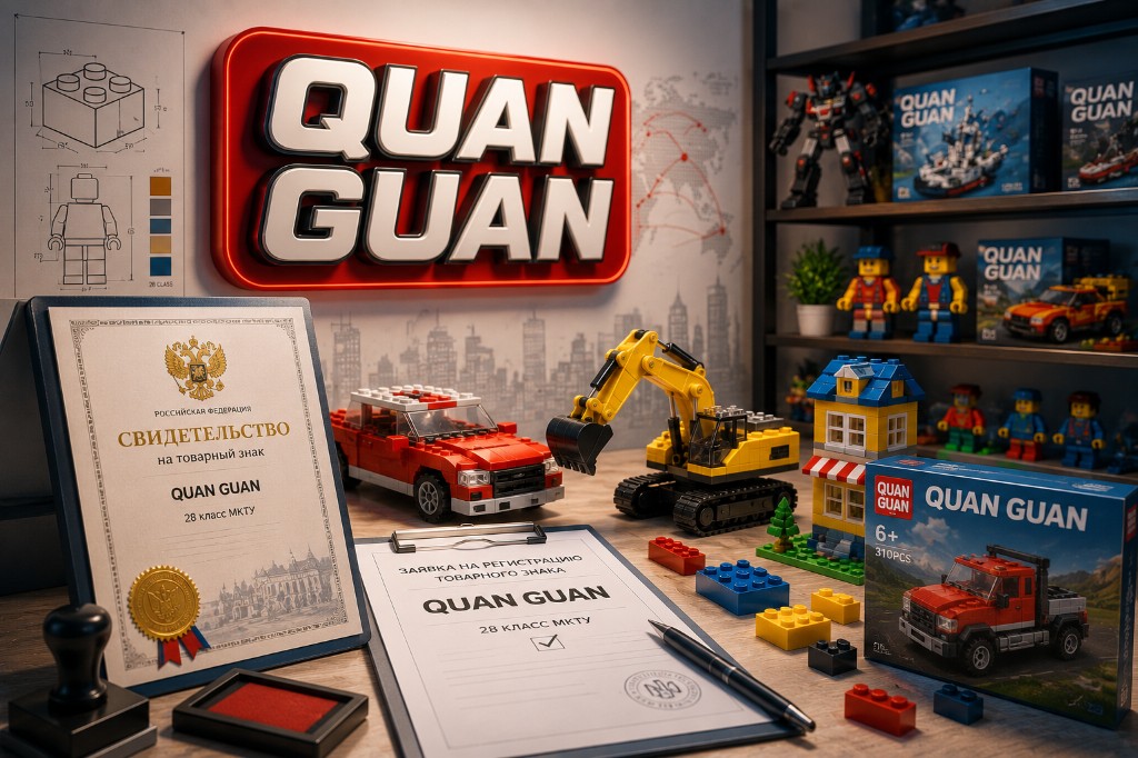 QUAN GUAN 商标注册——第 2024709412 号，第 28 类玩具及拼装套装
